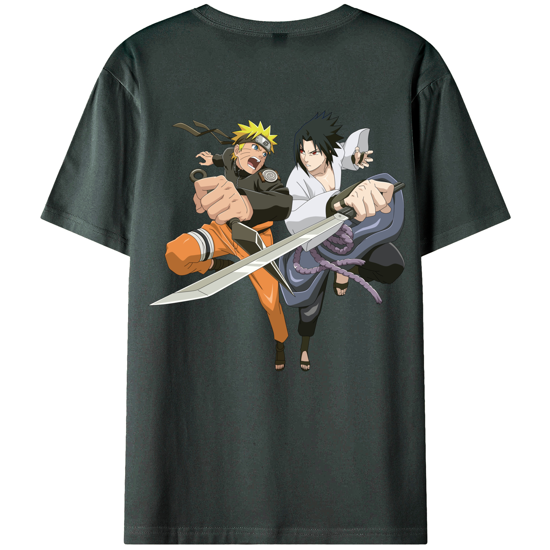 （画像用） NARUTO -ナルト- うずまき ナルト Uzumaki Naruto 綿100％ メンズ半袖Tシャツ（バックプリント） 通気性